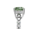 White gold Fancy Green Asscher Cut Solitaire Diamond Engagement Ring with Pavé Band and Six-Prong Setting_53