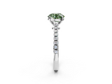 White gold Fancy Green Asscher  Cut Solitaire Diamond Engagement Ring with Pave Band and Four-Prong Setting_2