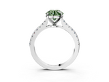 White gold Fancy Green Asscher  Cut Solitaire Diamond Engagement Ring with Pave Band and Four-Prong Setting_3