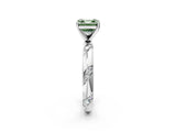 White gold Fancy Green Asscher Cut Solitaire Diamond Engagement Ring with Twisted Pave Band and Four-Prong Setting_21