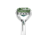 White gold Fancy Green Asscher Cut Solitaire Diamond Ring with Prong Setting and Plain Band_17