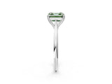 White gold Fancy Green Asscher Cut Solitaire Diamond Ring with Six-Prong Setting and Classic Band_57