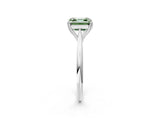 White gold Fancy Green Asscher Cut Solitaire Diamond Ring with Six-Prong Setting and Classic Band_63