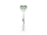 White gold Fancy Green Asscher Cut Solitaire Diamond Ring with Six-Prong Setting and Classic Band_75