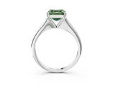 White gold Fancy Green Asscher Cut Solitaire Diamond Ring with Six-Prong Setting and Classic Band_76