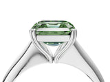 White gold Fancy Green Asscher Cut Solitaire Diamond Ring with Six-Prong Setting and Classic Band_77