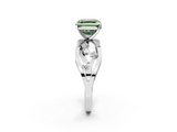 White gold Fancy Green Asscher  Cut Solitaire Diamond with Side Stones on Criss-Cross Band and Four-Prong Setting_18