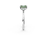 White gold Fancy Green Asscher  Cut Solitaire Engagement Ring with Four-Prong Setting and Classic Band_19