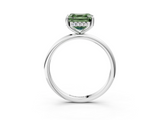 White gold Fancy Green Asscher  Cut Solitaire Engagement Ring with Four-Prong Setting and Classic Band_20