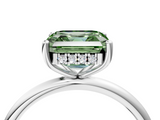 White gold Fancy Green Asscher  Cut Solitaire Engagement Ring with Four-Prong Setting and Classic Band_21