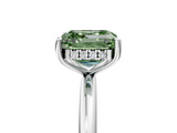 White gold Fancy Green Asscher  Cut Solitaire Engagement Ring with Four-Prong Setting and Classic Band_22
