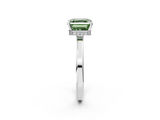 White gold Fancy Green Asscher  Cut Solitaire Engagement Ring with Four-Prong Setting on a Classic Band_2