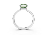 White gold Fancy Green Asscher  Cut Solitaire Engagement Ring with Four-Prong Setting on a Classic Band_3
