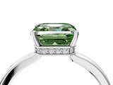 White gold Fancy Green Asscher  Cut Solitaire Engagement Ring with Four-Prong Setting on a Classic Band_4