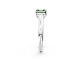 White gold Fancy Green Asscher Cut Solitaire Engagement Ring with Tapered Band and Four-Prong Setting_17