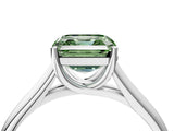 White gold Fancy Green Asscher Cut Solitaire Engagement Ring with Tapered Band and Four-Prong Setting_19