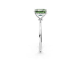White gold Fancy Green Asscher  Cut Solitaire Engagement Ring with Thin Band and Four-Prong Setting_22