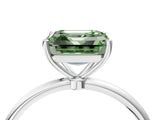 White gold Fancy Green Asscher  Cut Solitaire Engagement Ring with Thin Band and Four-Prong Setting_24