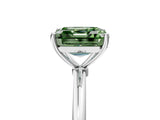 White gold Fancy Green Asscher  Cut Solitaire Engagement Ring with Thin Band and Four-Prong Setting_25