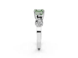 White gold Fancy Green Asscher Cut Solitaire Milgrain Leaf Band with Prong Setting_15
