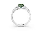 White gold Fancy Green Asscher Cut Solitaire Milgrain Leaf Band with Prong Setting_15