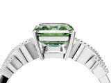 White gold Fancy Green Asscher Cut Solitaire Milgrain Leaf Band with Prong Setting_17