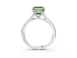 White gold Fancy Green Asscher  Cut Solitaire Ring with Cathedral Band and Four-Prong Setting_3