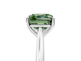 White gold Fancy Green Asscher  Cut Solitaire Ring with Cathedral Band and Four-Prong Setting_5