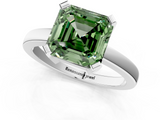 White gold Fancy Green Asscher  Cut Solitaire Ring with Four-Prong Setting and Classic Band_18