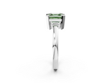 White gold Fancy Green Asscher  Cut Solitaire Ring with Four-Prong Setting and Classic Band_19