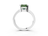 White gold Fancy Green Asscher  Cut Solitaire Ring with Four-Prong Setting and Classic Band_20