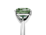 White gold Fancy Green Asscher  Cut Solitaire Ring with Four-Prong Setting on a Classic Band_5