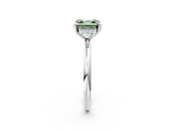 White gold Fancy Green Asscher  Cut Solitaire Ring with Thin Band and Four-Prong Setting_19