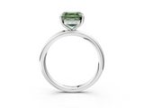 White gold Fancy Green Asscher  Cut Solitaire Ring with Thin Band and Four-Prong Setting_20