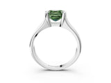 White gold Fancy Green Asscher Cut Solitaire Tension Set Diamond Ring with Split Shank Band_15