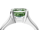 White gold Fancy Green Asscher Cut Solitaire Tension Set Diamond Ring with Split Shank Band_16