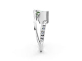 White gold Fancy Green Asscher Cut Solitaire Tension-Set Diamond Split Shank Ring_2
