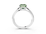 White gold Fancy Green Asscher  Cut Solitaire Twist Band Ring with Four-Prong Setting_20