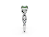 White gold Fancy Green Asscher Cut Solitaire Twist Pave Diamond Engagement Ring with Prong Setting_26