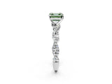 White gold Fancy Green Asscher Cut Solitaire Twisted Pave Band with Four-Prong Setting_17