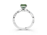 White gold Fancy Green Asscher Cut Solitaire Twisted Pave Band with Four-Prong Setting_18