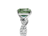 White gold Fancy Green Asscher Cut Solitaire Twisted Pave Band with Four-Prong Setting_20