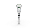 White gold Fancy Green Asscher  Cut Split Shank Pave Diamond Engagement Ring with Four-Prong Setting_2