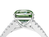 White gold Fancy Green Asscher  Cut Split Shank Pave Diamond Engagement Ring with Four-Prong Setting_4