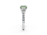 White gold Fancy Green Asscher  Cut Three-Stone Diamond Pave Band with Prong Setting_53