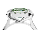 White gold Fancy Green Asscher  Diamond Cluster Halo Solitaire with Four-Prong Setting_39