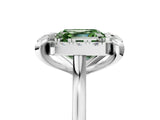 White gold Fancy Green Asscher  Diamond Cluster Halo Solitaire with Four-Prong Setting_40