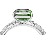 White gold Fancy Green Asscher  Diamond Cluster Prong-Set Solitaire Ring_4