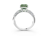 White gold Fancy Green Asscher  Diamond Pavé Band Solitaire Ring with Four-Prong Setting_50