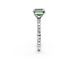 White gold Fancy Green Asscher  Diamond Pavé Band Solitaire with Four-Prong Setting_2